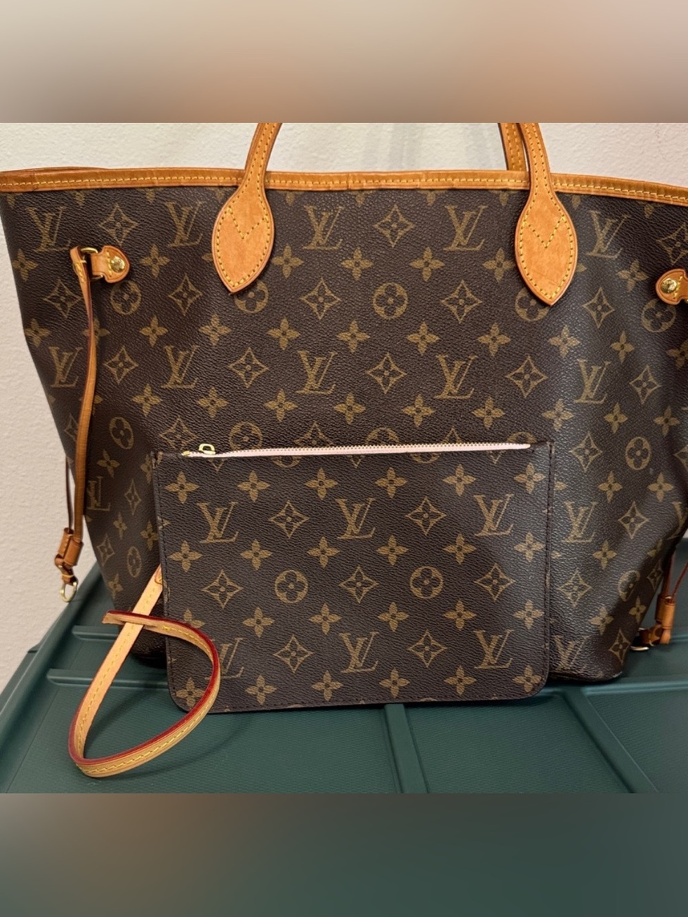 Monogram Wristlet with pink interior - Picture 12 of 12